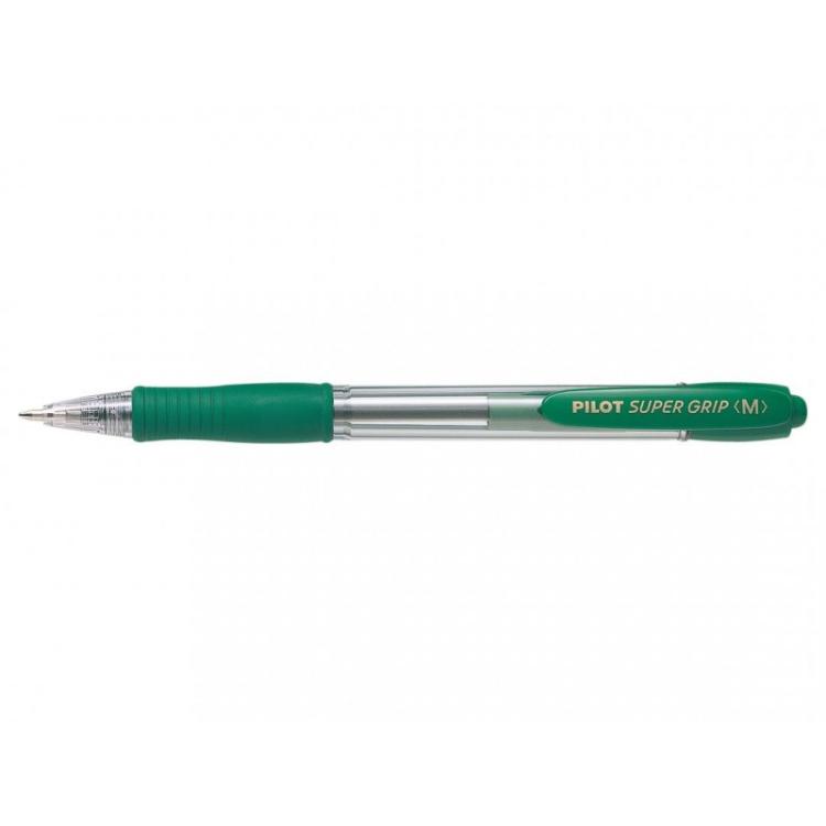 Pilot - Super Grip Medium Verde Bolígrafo de punta retráctil con pulsador Medio 1 pieza(s)
