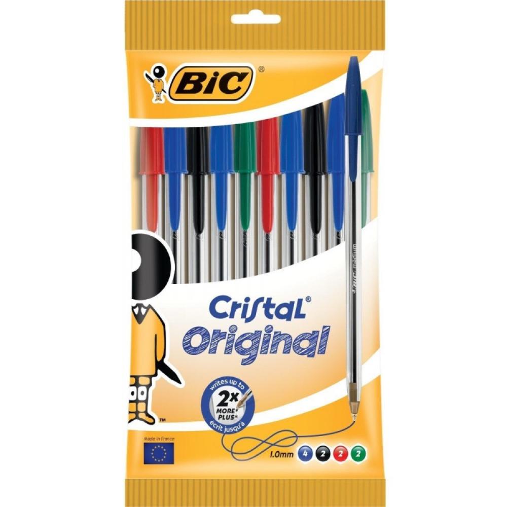 BIC - 830865 bolígrafo Negro, Azul, Verde, Rojo 10 pieza(s)