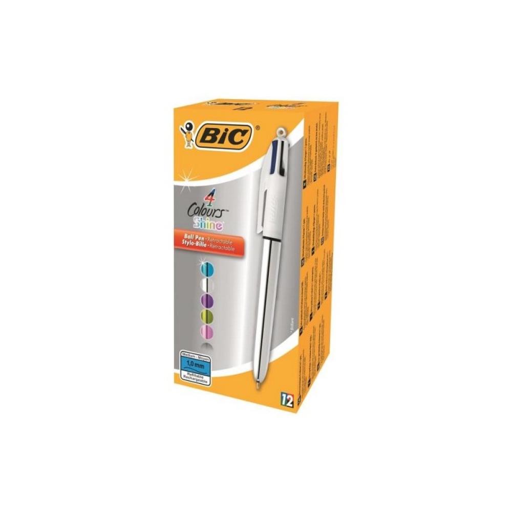 BIC - 4-COLOURS SHINE Negro, Azul, Verde, Rojo 12 pieza(s)