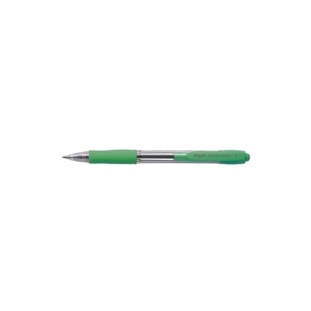 Pilot - SuperGrip M Verde claro, Rojo Bolígrafo de punta retráctil con pulsador Medio
