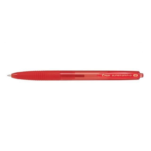 Pilot - Super Grip G Rojo Bolígrafo de punta retráctil con pulsador Medio