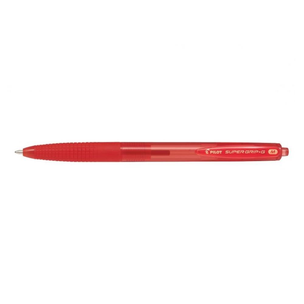 Pilot - Super Grip G Rojo Bolígrafo de punta retráctil con pulsador Medio