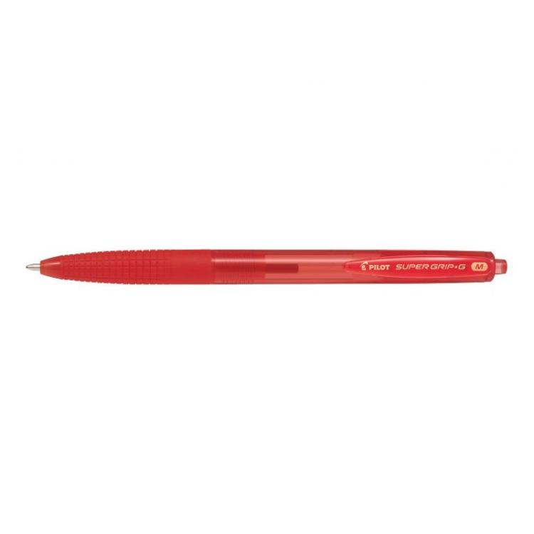 Pilot - Super Grip G Rojo Bolígrafo de punta retráctil con pulsador Medio