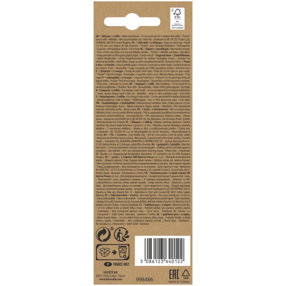 BIC - Cristal Renew Negro Bolígrafo 1 pieza(s)