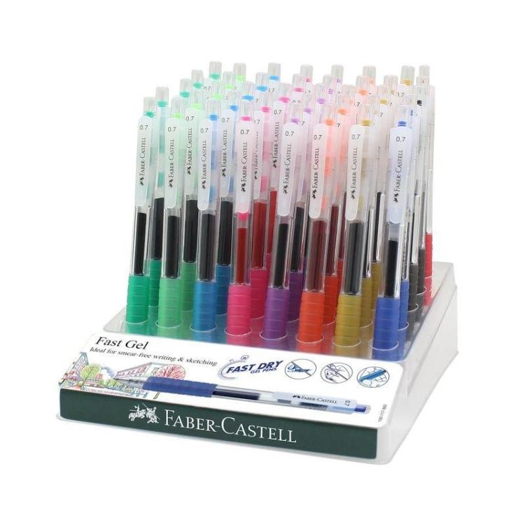 Faber-Castell - FABER CASTELL BOLÍGRAFO ROLLER FAST GEL GRIP SURTIDO -EXPOSITOR 40U- - Color no elegible