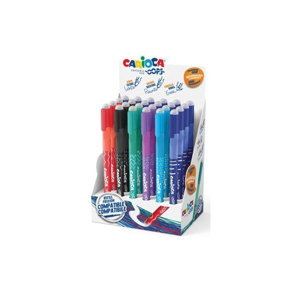 Carioca - CARIOCA BOLÍGRAFO OOPS BORRABLE COLORES SURTIDOS - EXPOSITOR DE 24 - Color no elegible