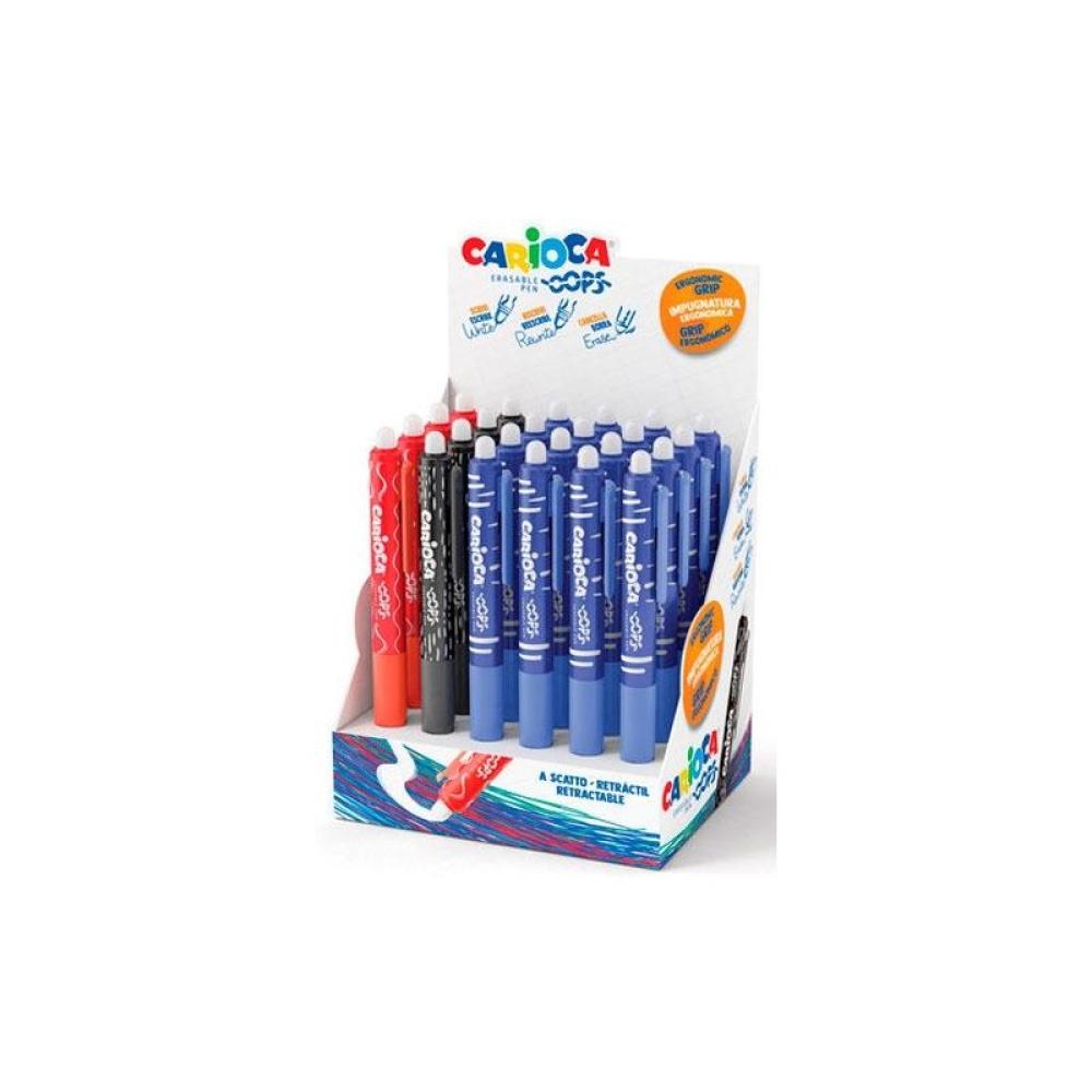 Carioca - CARIOCA BOLÍGRAFO RETRÁCTIL OOPS BORRABLE COLORES SURTIDOS - EXPOSITOR DE 24 - Color no elegible
