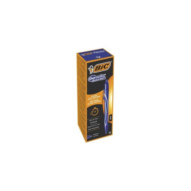 BIC - Gel-ocity Quick Dry Azul Bolígrafo de punta retráctil con pulsador Medio 1 pieza(s) 950442