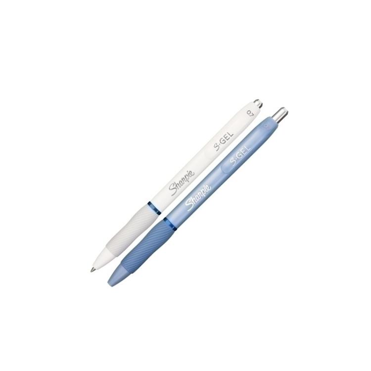 Sharpie - SHARPIE BOLÍGRAFO SGEL FASHION SURTIDOS CUERPO BLANCO - AZUL CELESTE 0.7MM GEL AZUL - Pack de 12 unidades - Color no