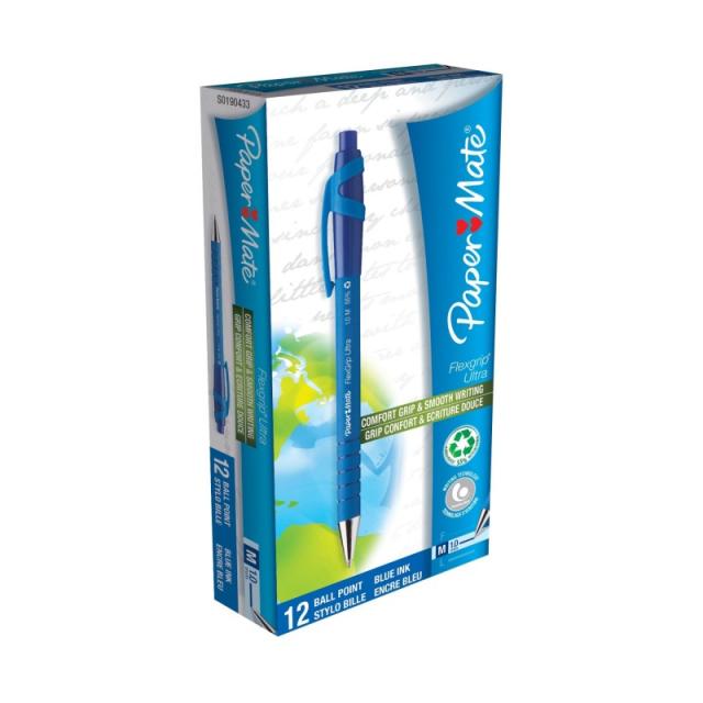 Papermate - FlexGrip Ultra RT Azul Bolígrafo de punta retráctil con pulsador Medio 1 pieza(s) S0190433