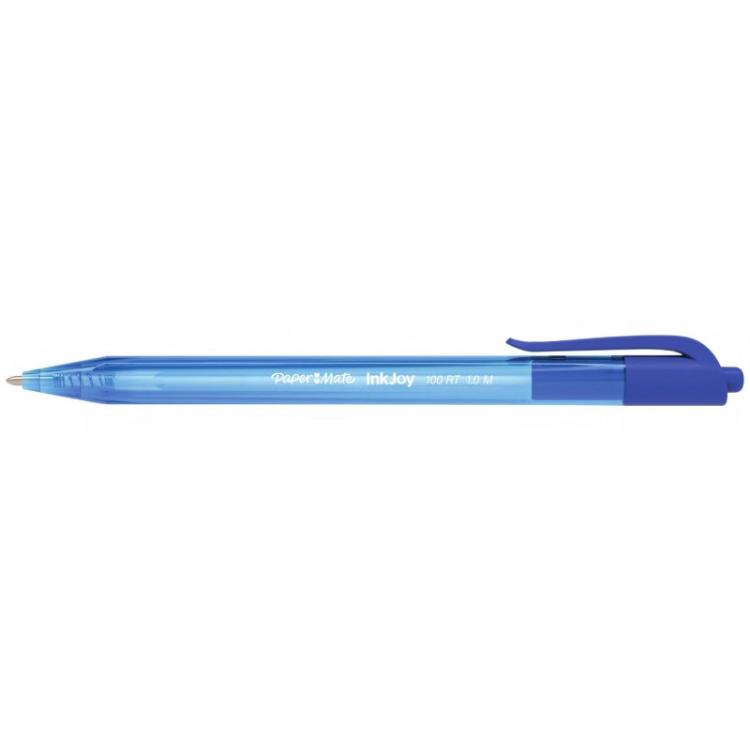 Papermate - InkJoy 100 RT Azul Bolígrafo de punta retráctil con pulsador Medio 1 pieza(s) S0957040