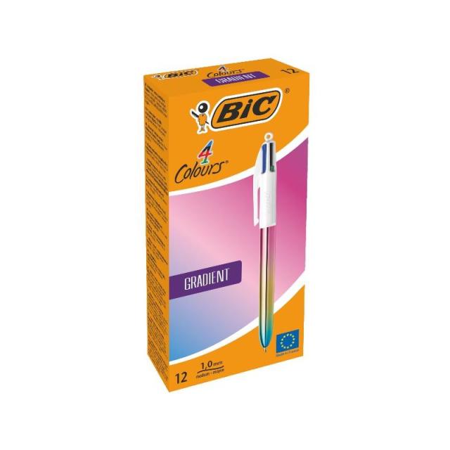 BIC - 511034 bolígrafo Negro, Azul, Verde, Rojo Bolígrafo de punta retráctil con pulsador Medio 12 pieza(s)