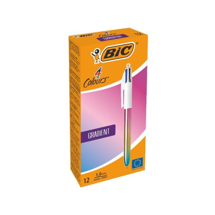 BIC - 511034 bolígrafo Negro, Azul, Verde, Rojo Bolígrafo de punta retráctil con pulsador Medio 12 pieza(s)