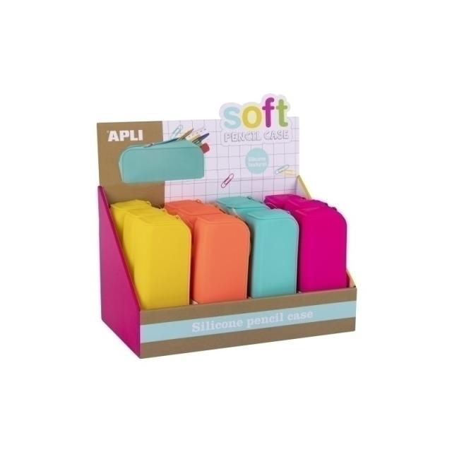 APLI - 16300 caja de lápices Azul, Fucsia, Verde, Amarillo