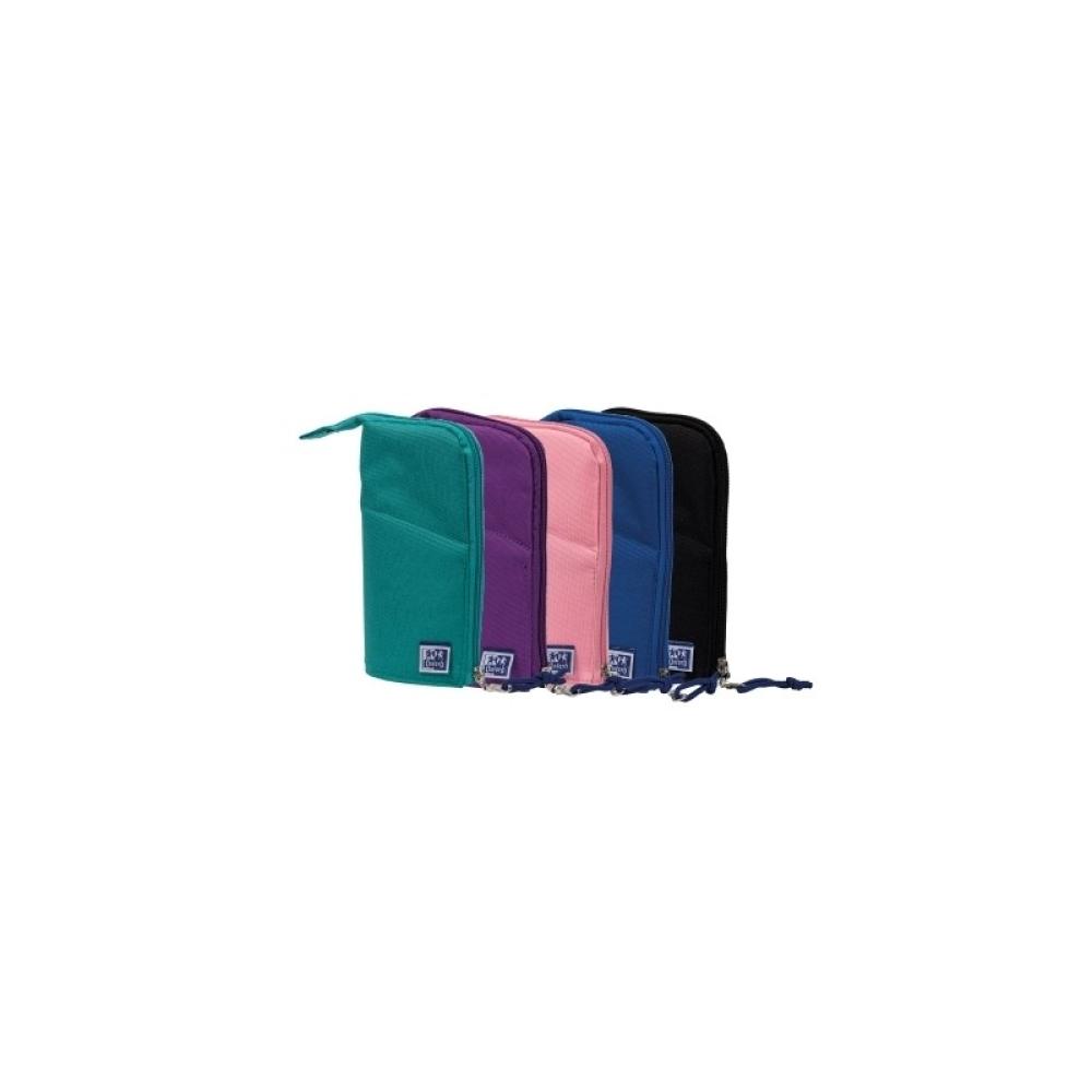 Oxford - 400174354 caja de lápices Estuche suave Poliéster Negro, Lila, Color menta, Marina, Rosa