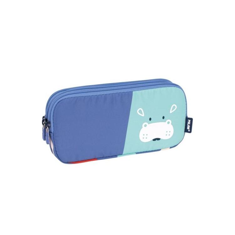 Milan - MILAN PORTATODO 3 CREMALLERAS SERIE ESPECIAL FUN ANIMALS AZUL