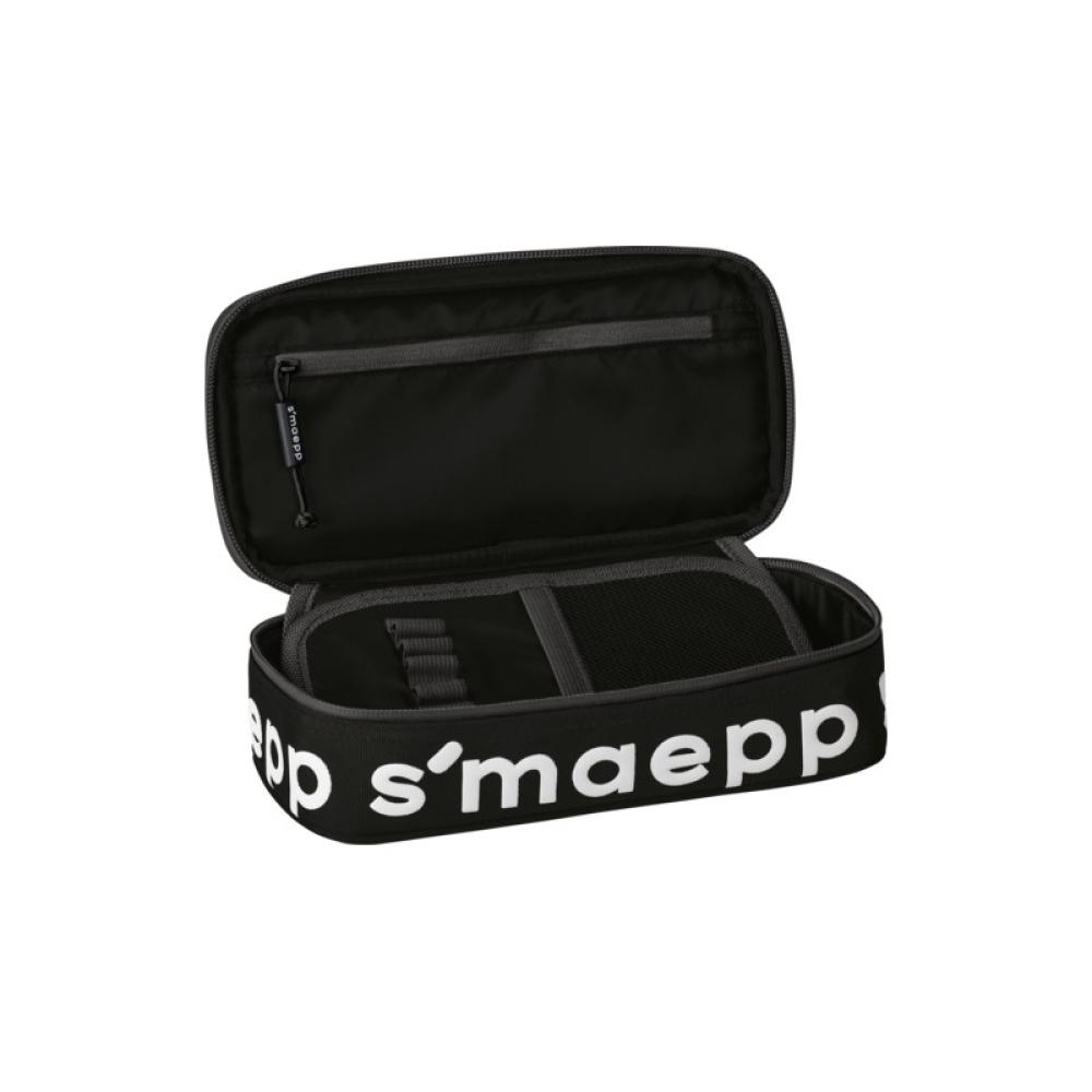 Brunnen - 104924090 caja de lápices Estuche suave Nylon Negro, Blanco