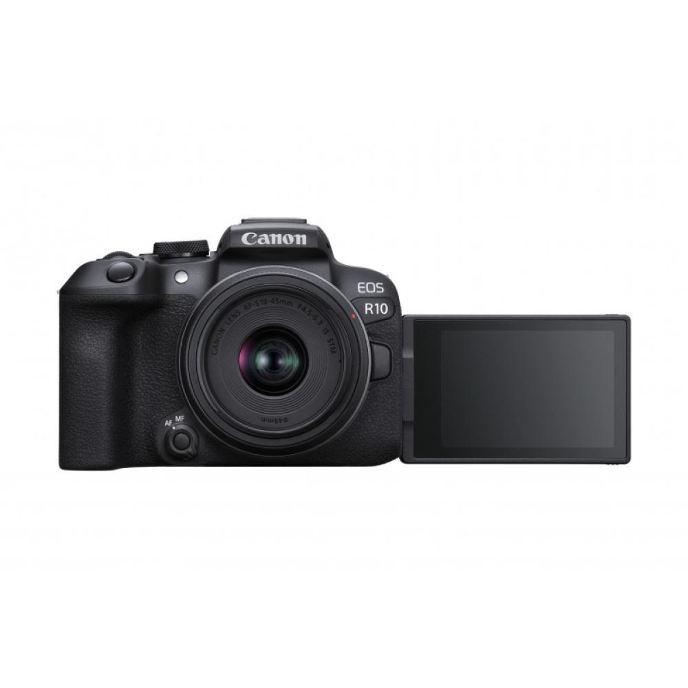 Canon - EOS R10 + RF-S 18-45mm F4.5-6.3 IS STM MILC 24,2 MP CMOS 6000 x 4000 Pixeles Negro