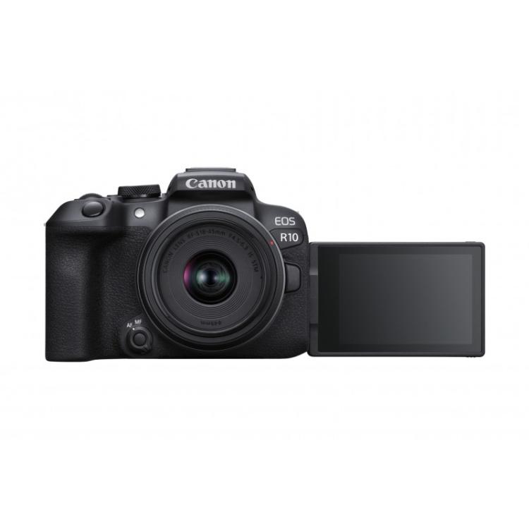 Canon - EOS R10 + RF-S 18-45mm F4.5-6.3 IS STM MILC 24,2 MP CMOS 6000 x 4000 Pixeles Negro