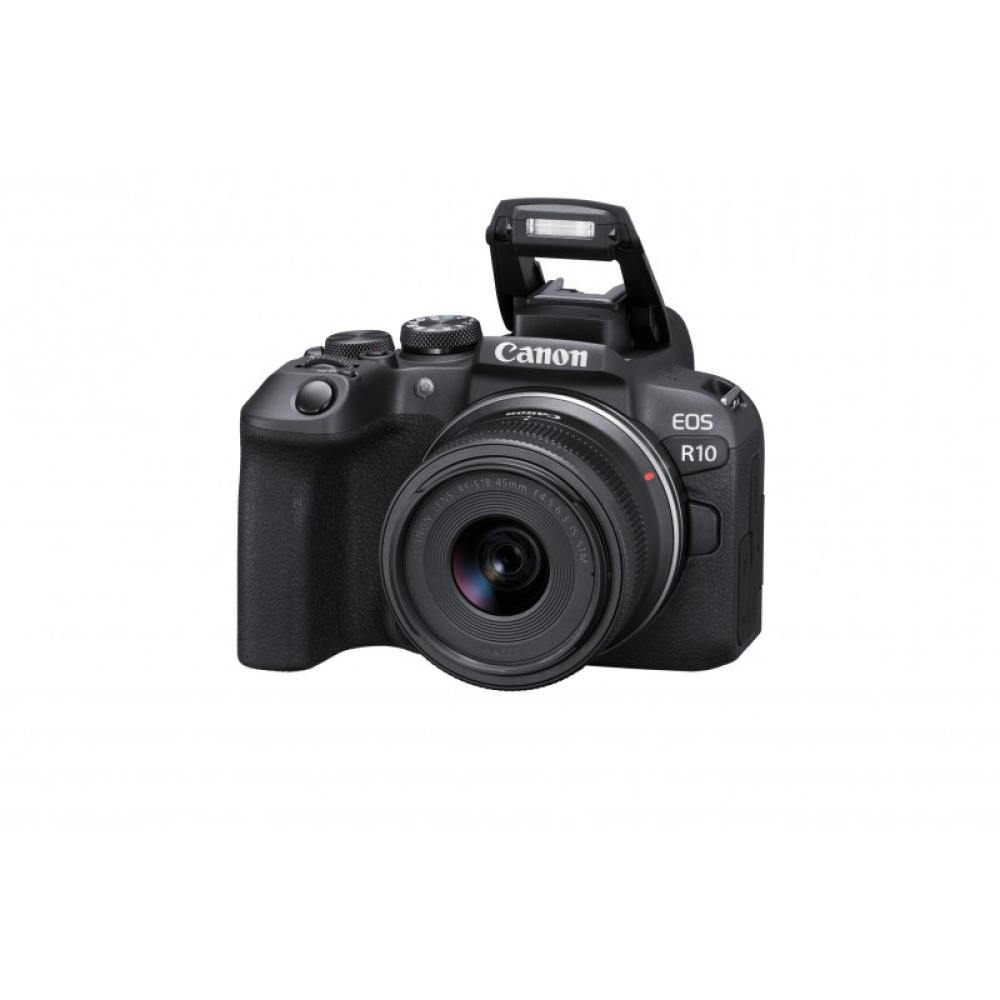 Canon - EOS R10 + RF-S 18-45mm F4.5-6.3 IS STM MILC 24,2 MP CMOS 6000 x 4000 Pixeles Negro