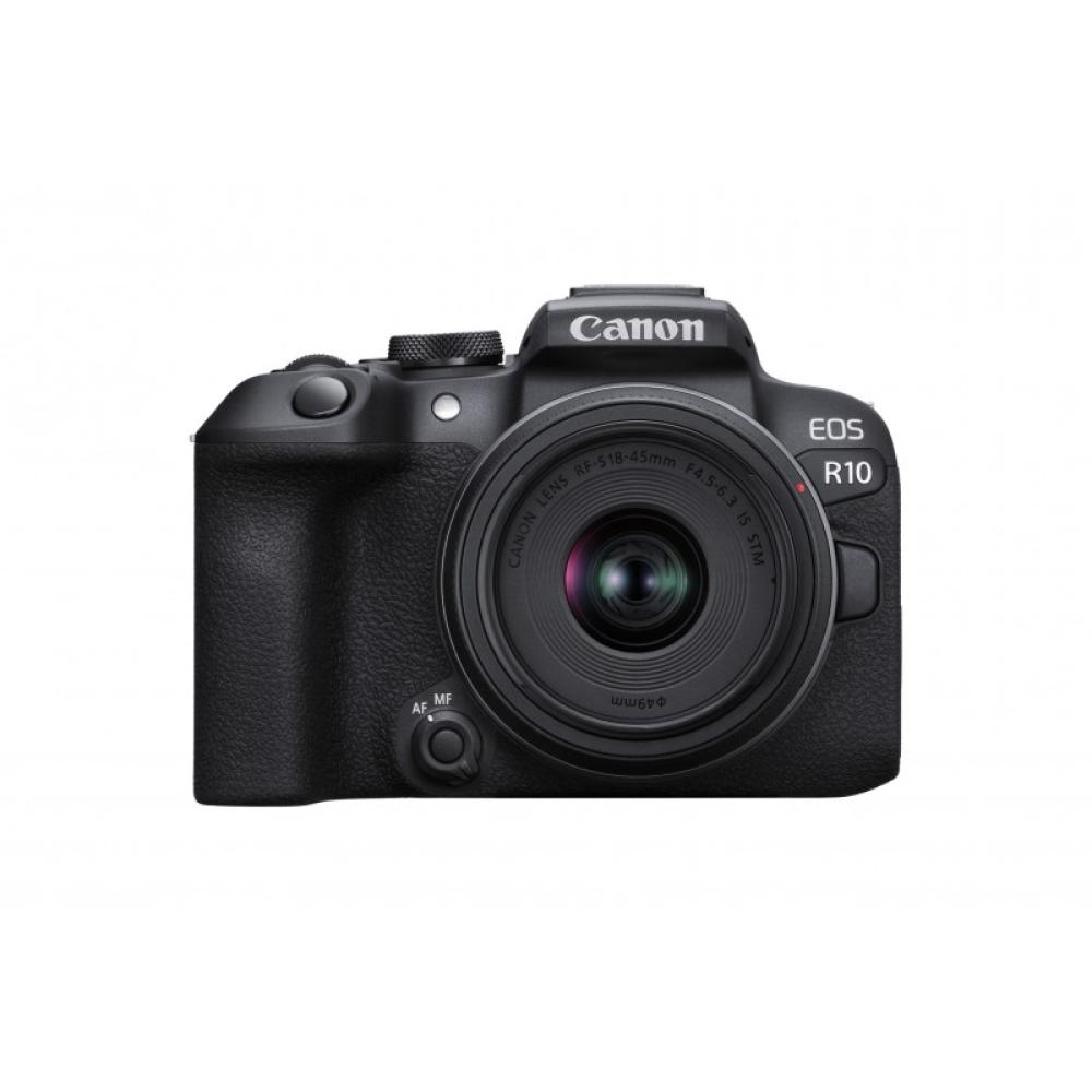 Canon - EOS R10 + RF-S 18-45mm F4.5-6.3 IS STM MILC 24,2 MP CMOS 6000 x 4000 Pixeles Negro