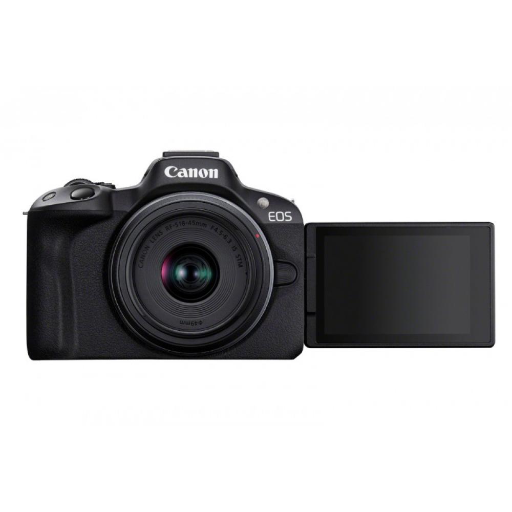 Canon - EOS R50, Black + RF-S 18-45mm F4.5-6.3 IS STM Kit MILC 24,2 MP CMOS 6000 x 4000 Pixeles Negro