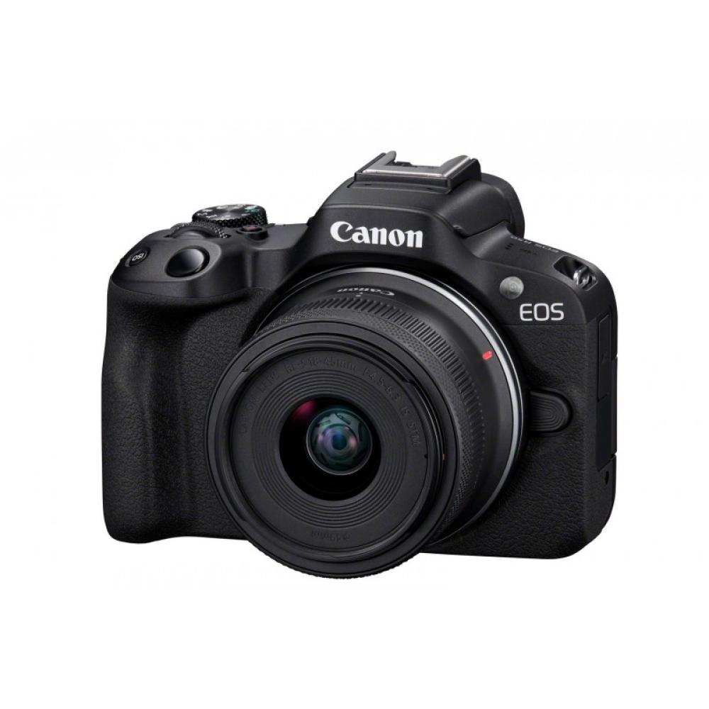 Canon - EOS R50, Black + RF-S 18-45mm F4.5-6.3 IS STM Kit MILC 24,2 MP CMOS 6000 x 4000 Pixeles Negro