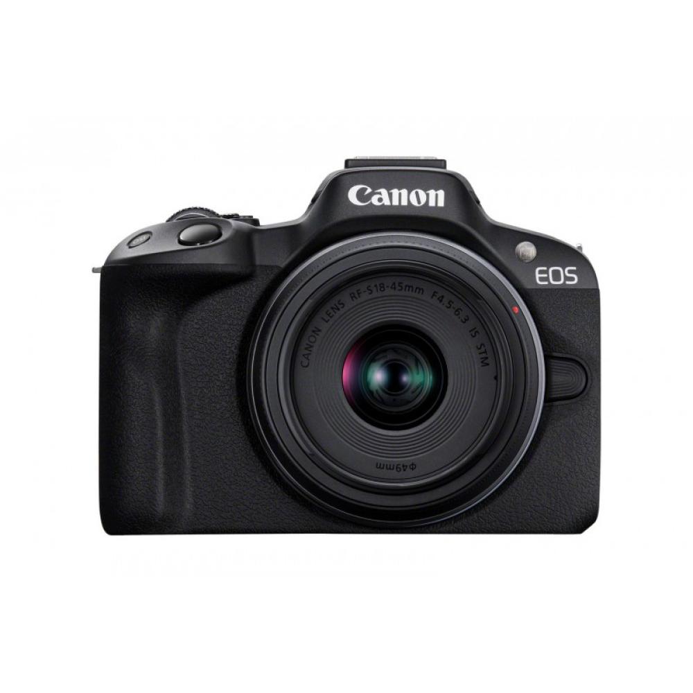 Canon - EOS R50, Black + RF-S 18-45mm F4.5-6.3 IS STM Kit MILC 24,2 MP CMOS 6000 x 4000 Pixeles Negro