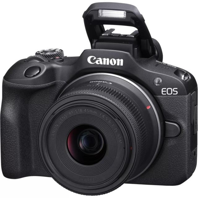 Canon - EOS R100 + RF-S 18-45mm F4.5-6.3 IS STM Kit MILC 24,1 MP CMOS 6000 x 4000 Pixeles Negro