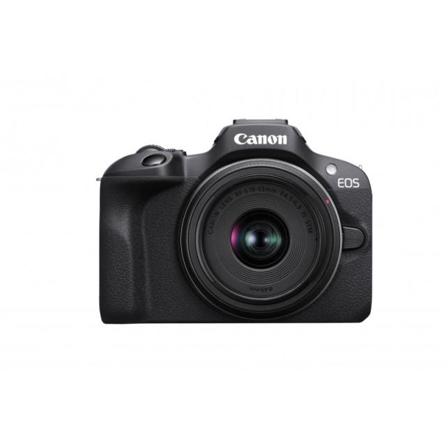 Canon - EOS R100 + RF-S 18-45mm F4.5-6.3 IS STM Kit MILC 24,1 MP CMOS 6000 x 4000 Pixeles Negro