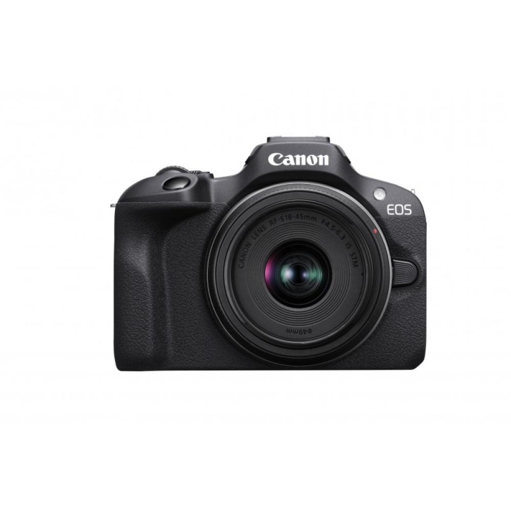 Canon - EOS R100 + RF-S 18-45mm F4.5-6.3 IS STM Kit MILC 24,1 MP CMOS 6000 x 4000 Pixeles Negro