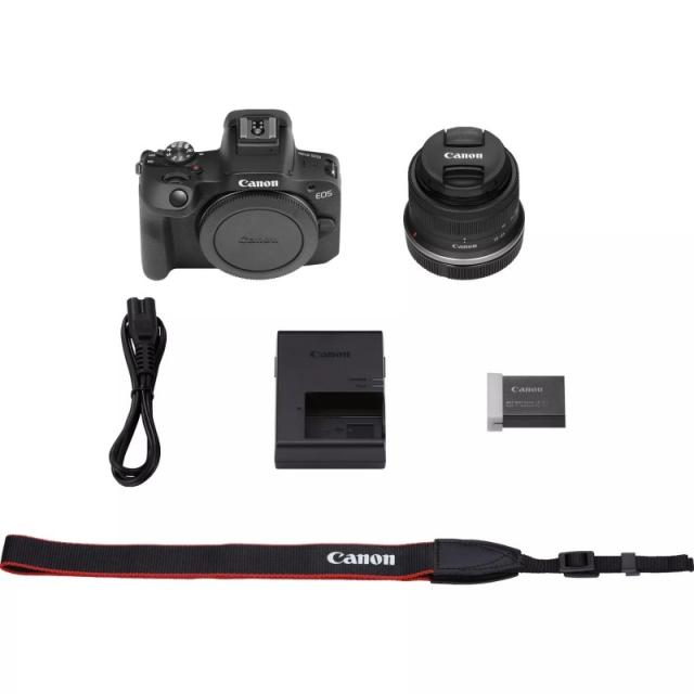 Canon - EOS R100 + RF-S 18-45mm F4.5-6.3 IS STM Kit MILC 24,1 MP CMOS 6000 x 4000 Pixeles Negro