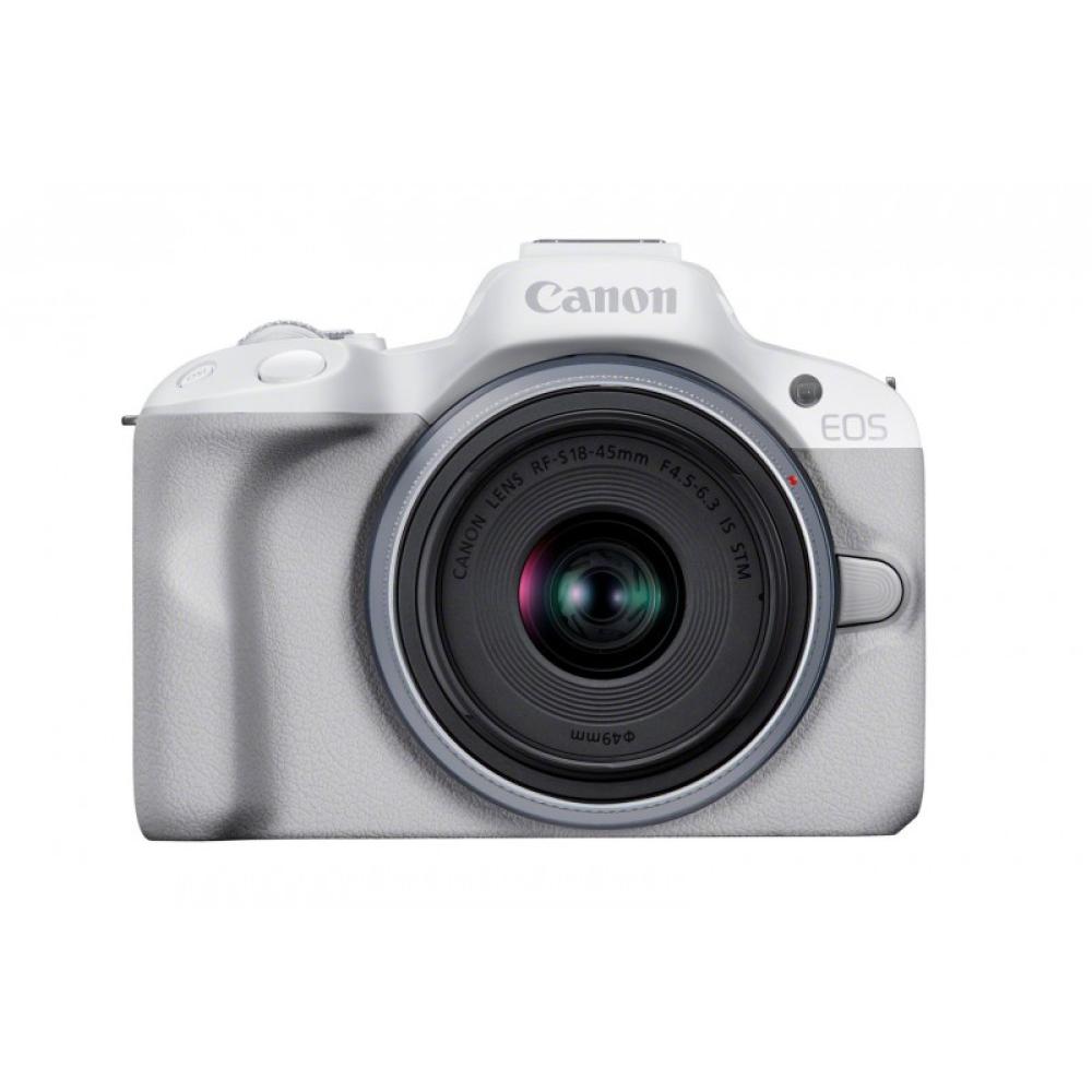 Canon - EOS R50, White + RF-S 18-45mm F4.5-6.3 IS STM Kit MILC 24,2 MP CMOS 6000 x 4000 Pixeles Blanco
