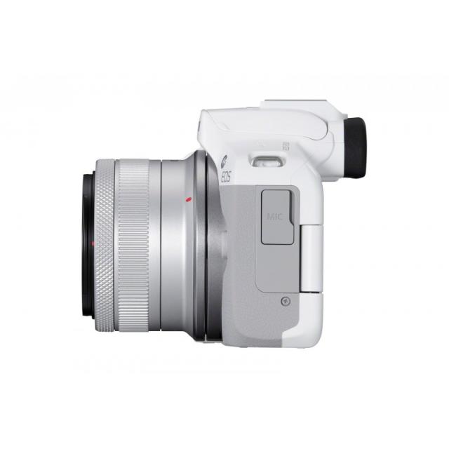 Canon - EOS R50, White + RF-S 18-45mm F4.5-6.3 IS STM Kit MILC 24,2 MP CMOS 6000 x 4000 Pixeles Blanco