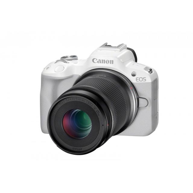 Canon - EOS R50, White + RF-S 18-45mm F4.5-6.3 IS STM Kit MILC 24,2 MP CMOS 6000 x 4000 Pixeles Blanco
