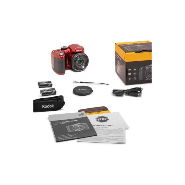Kodak - PIXPRO AZ255 1/2.3" Cámara compacta 16,35 MP BSI CMOS 4608 x 3456 Pixeles Rojo