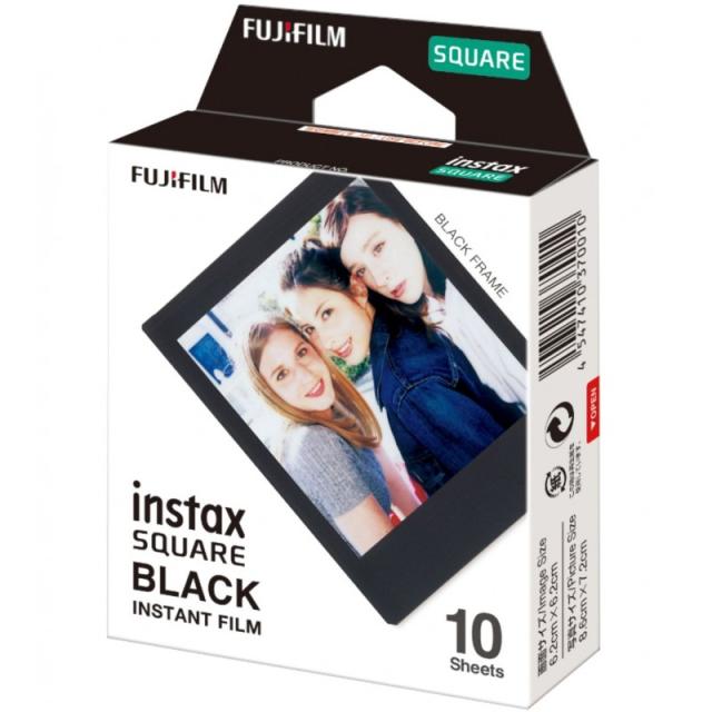 Fujifilm - Instax Square Black Frame schwarz película instantáneas 10 pieza(s) 62 x 62 mm