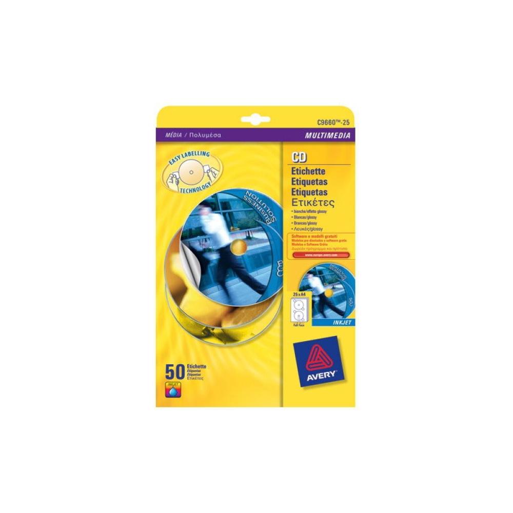 Avery - C9660-25 etiqueta autoadhesiva Alrededor Permanente Blanco