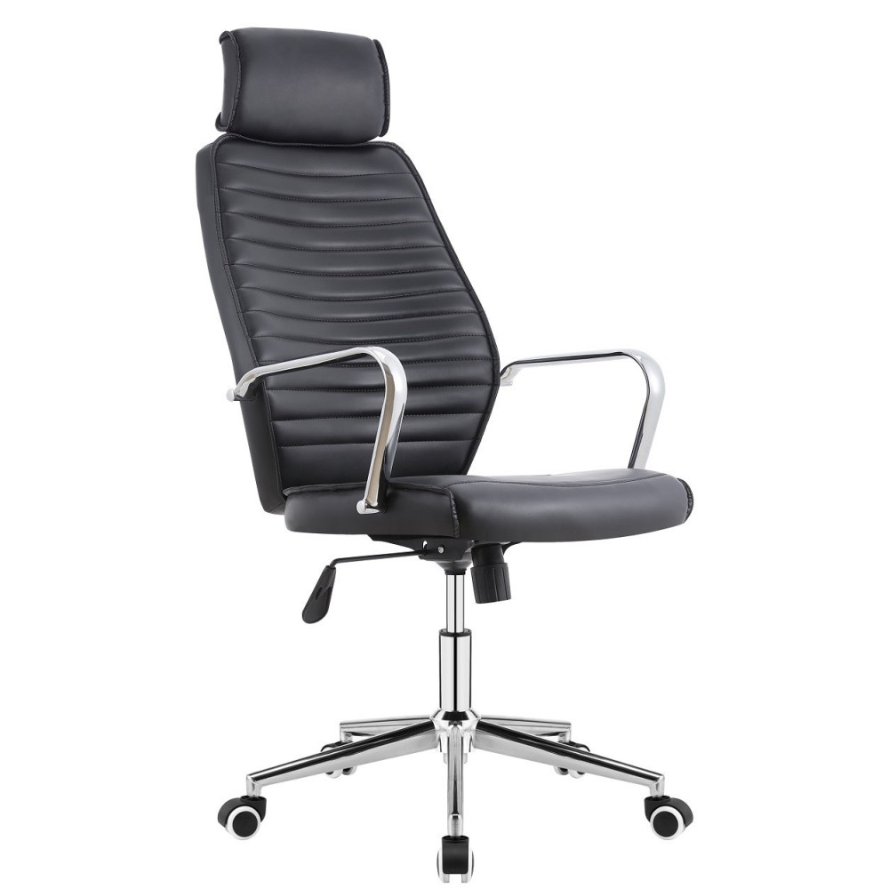 Sillón de oficina BRATISLAVA NEW, alto, similpiel negra