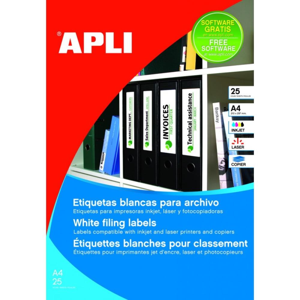 APLI - 01233 etiqueta autoadhesiva Blanco 100 pieza(s)