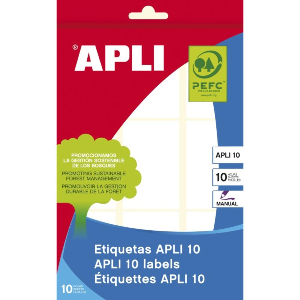 APLI - 01650 etiqueta autoadhesiva Rectángulo Permanente Blanco 90 pieza(s)