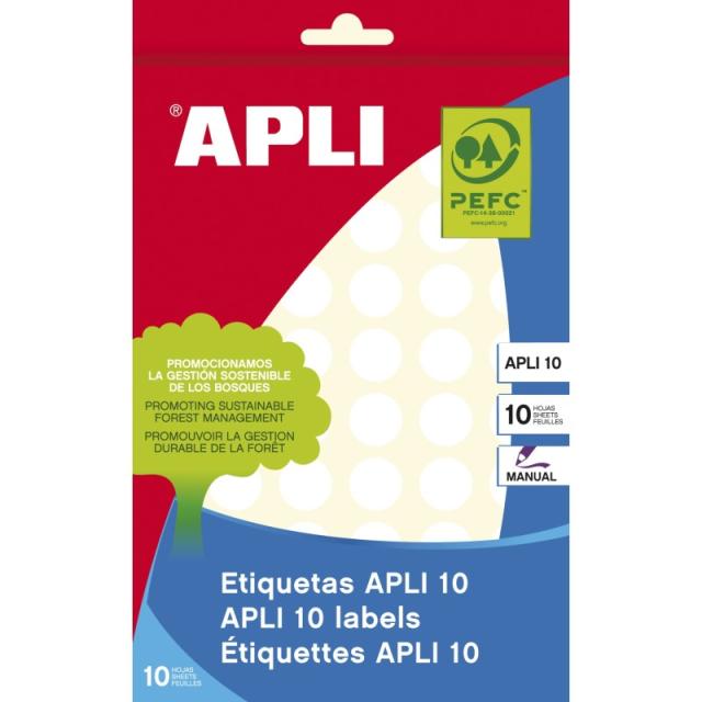 APLI - 01626 etiqueta autoadhesiva Alrededor Permanente Blanco 770 pieza(s)