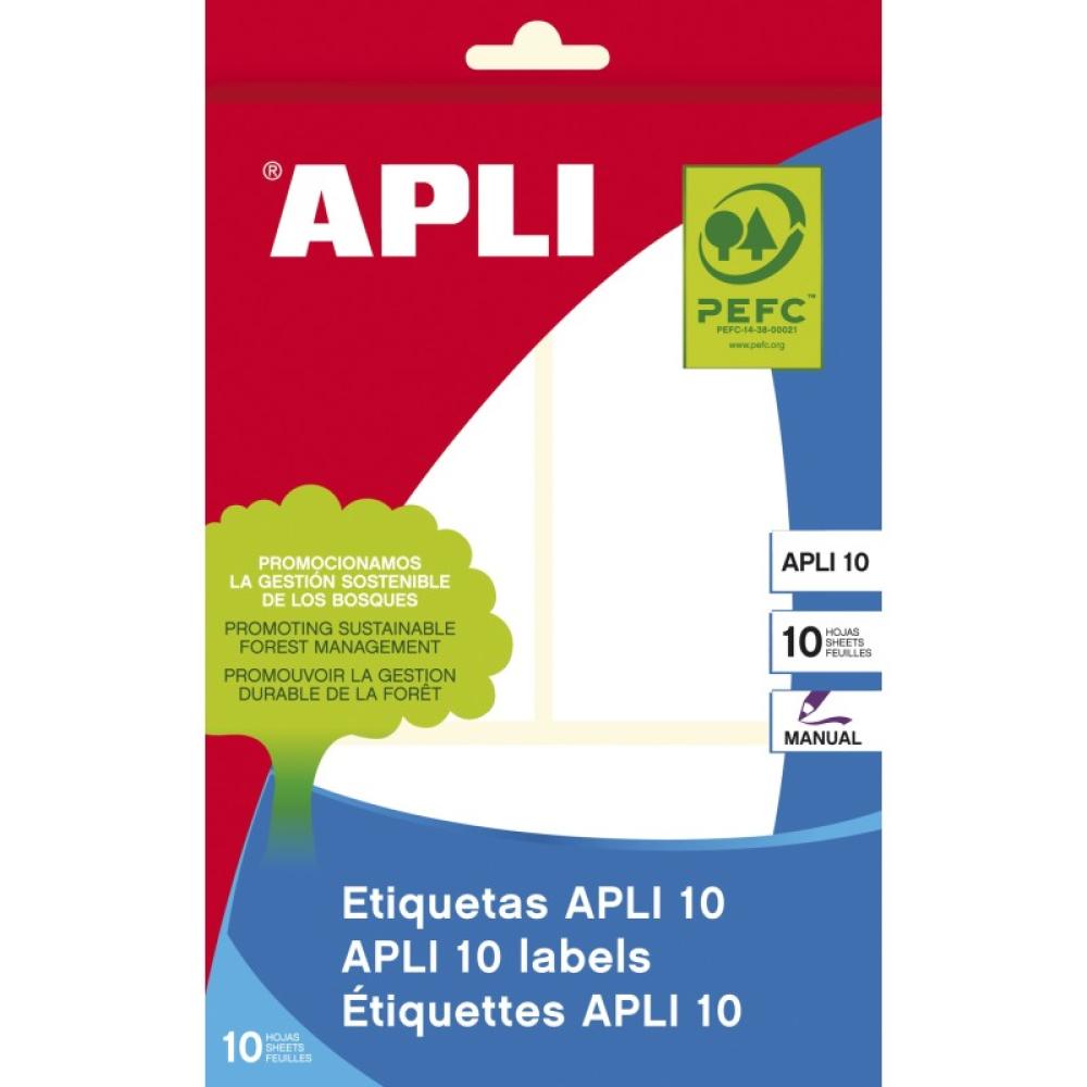 APLI - 01660 etiqueta autoadhesiva Rectángulo Permanente Blanco 30 pieza(s)