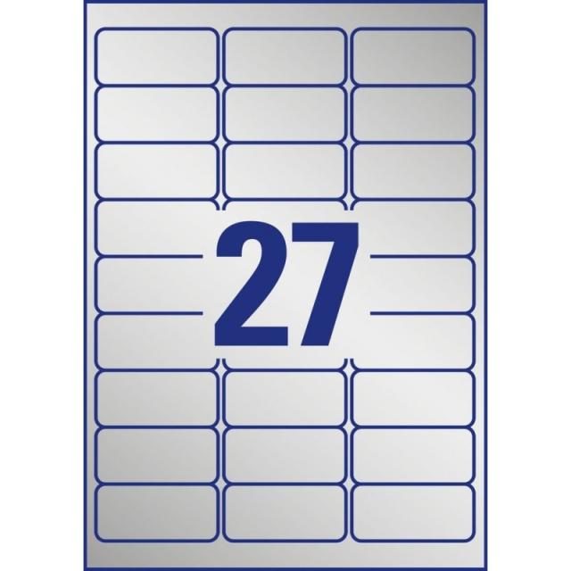 Avery - L6011-20 etiqueta autoadhesiva Rectángulo redondeado Permanente Plata 540 pieza(s)