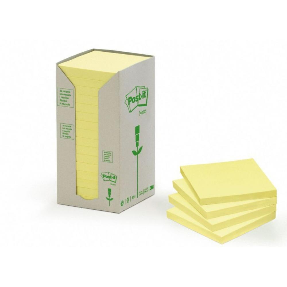 Post-It - 654-1T etiqueta autoadhesiva Amarillo 16 pieza(s)