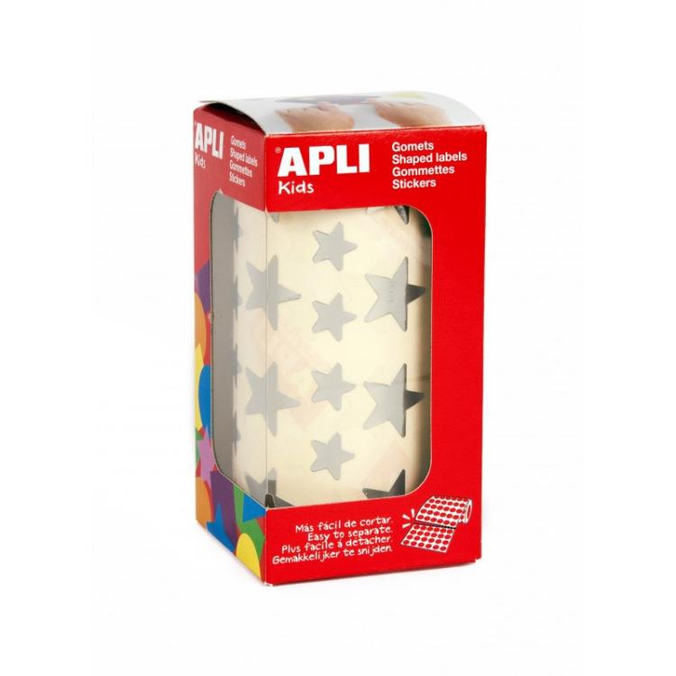 APLI - 11117 etiqueta autoadhesiva Estrella Permanente Plata