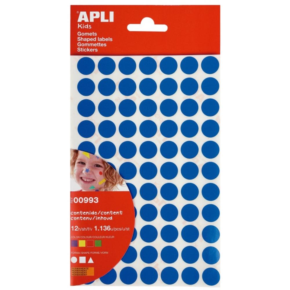 APLI - 00993 etiqueta autoadhesiva Permanente Azul, Verde, Rojo, Amarillo