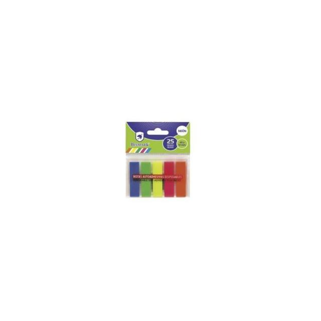 Bismark - BISMARK TACO DE NOTAS ADHESIVAS COLORES NEON 5X25 HOJAS 45X12MM BLISTER