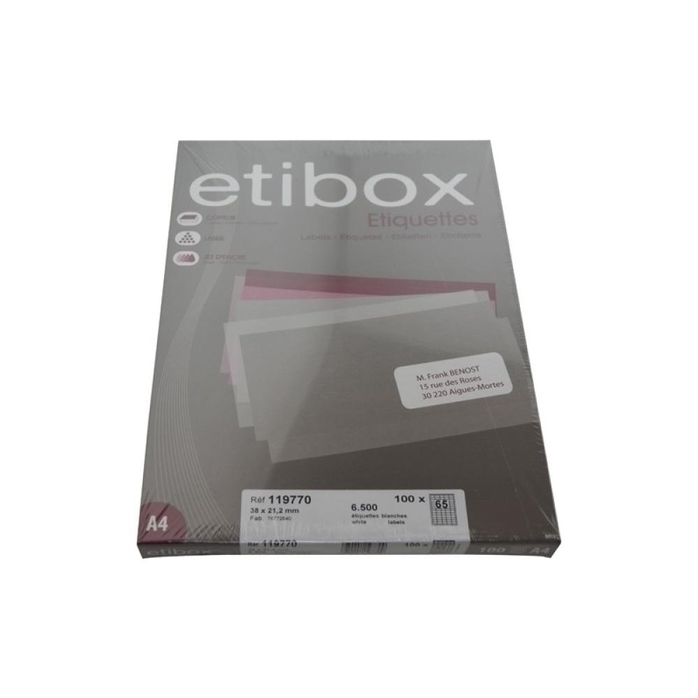 Etibox - ETIQUETAS ADH.IMPR. ETIBOX A4 BLANCA CAJ - ET119770