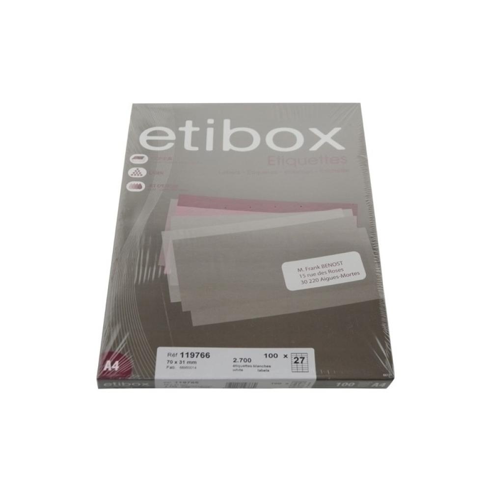 Etibox - ETIQUETAS ADH.IMPR. ETIBOX A4 BLANCA CAJ - ET119766